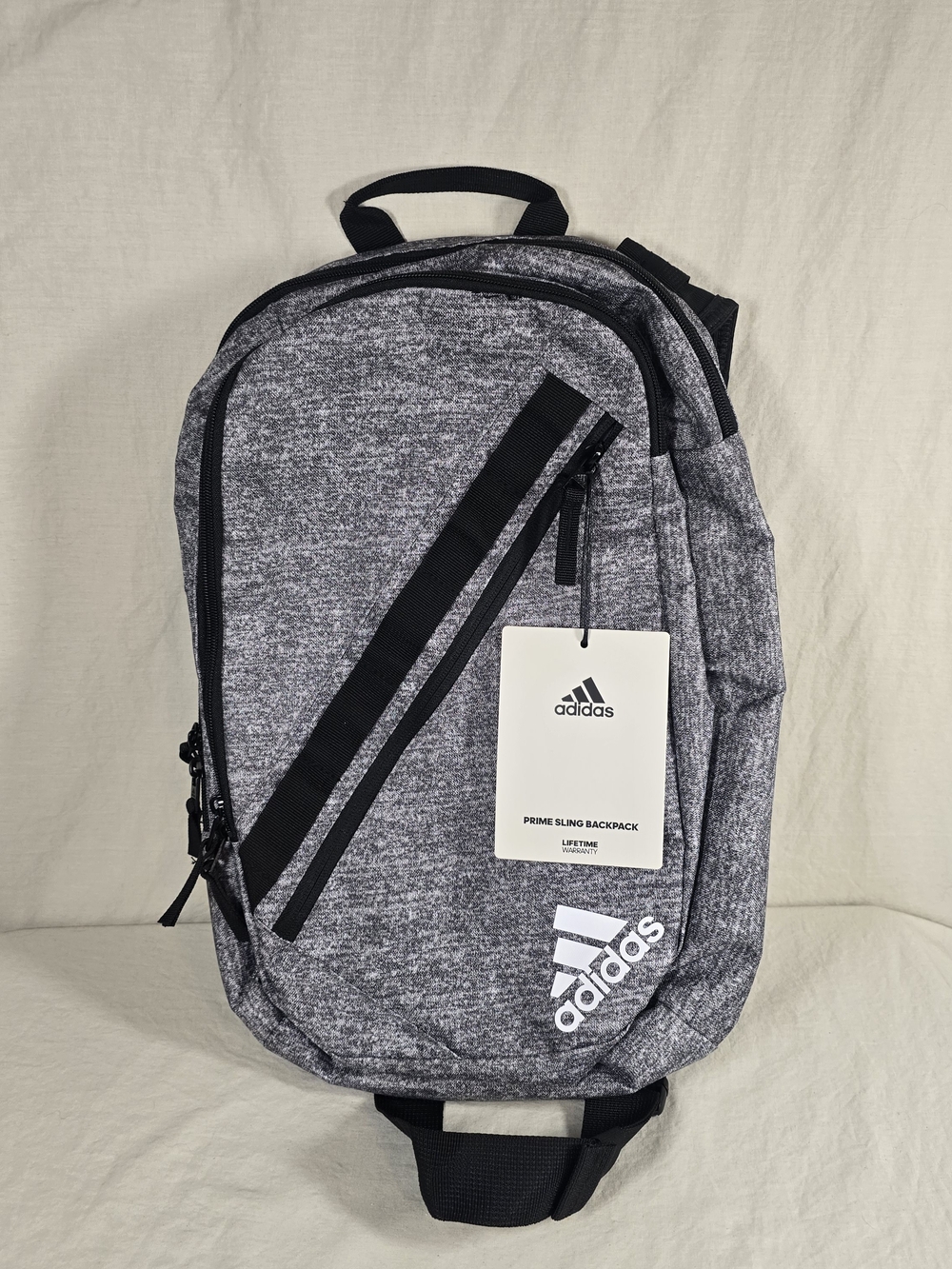 NWT Adidas Prime Sling Backpack Gray Black Laptop Bag